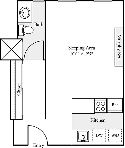Floor plan Studio F