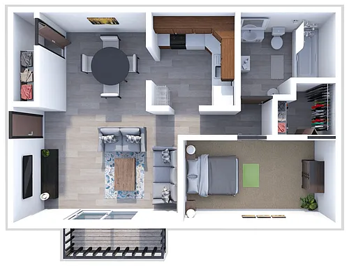 Floor plan FOXBOROUGH COMMONS 1 BEDROOM 1 BATH