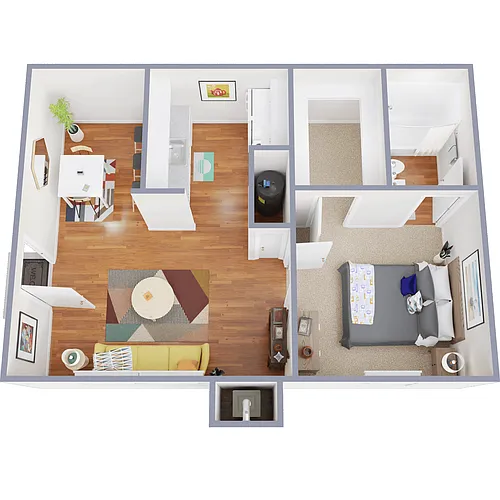Floor plan One Bedroom One Bath