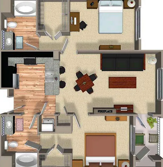 Cielo - B2 - 2 Beds - 2 Baths - 1030 Sq. ft.