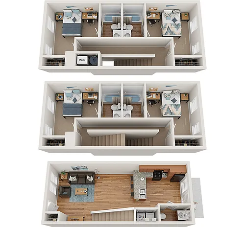 Floor plan 4x4.5 Townhome - Classic