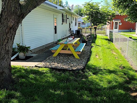 Fenced back and side yard
