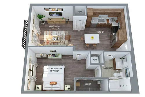 Floor plan 1 Bedroom