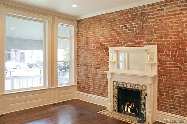 fireplace and living room