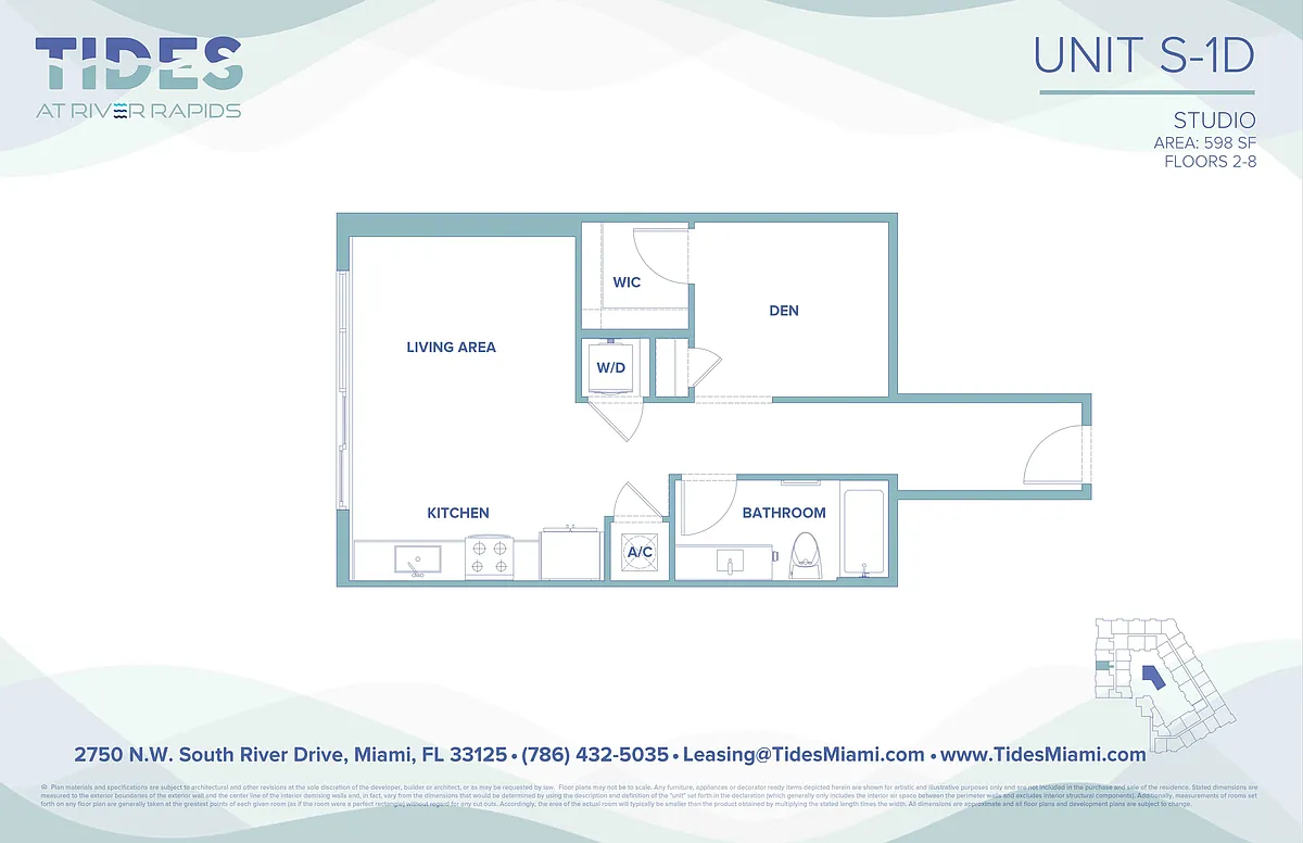 Floor plan 1x1 Den