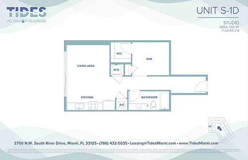 Floor plan 1x1 Den