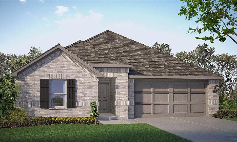 Front Elevation - D.R. Horton''s Lakeway floor plan elevation F-All Home and community information, including pricing, included features, terms, availability and amenities, are subject to change at any time without notice or obligation. All Drawings, pictures, photographs, video, square footages, floor plans, elevations, features, colors and sizes are approximate for illustration purposes only and will vary from the homes as built.