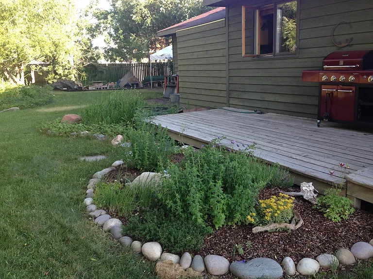 Kitchen herb garden off the back deck.