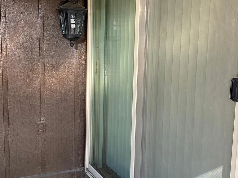 Side glass door entrance.