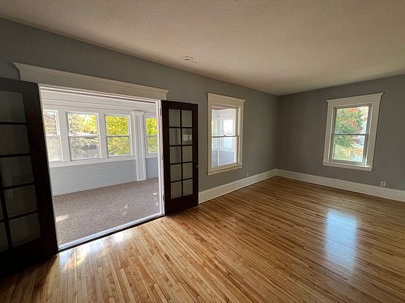Living room and French doors to porch