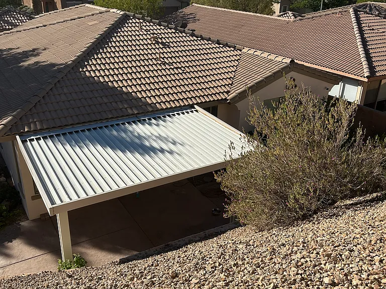 Covered patio view from above