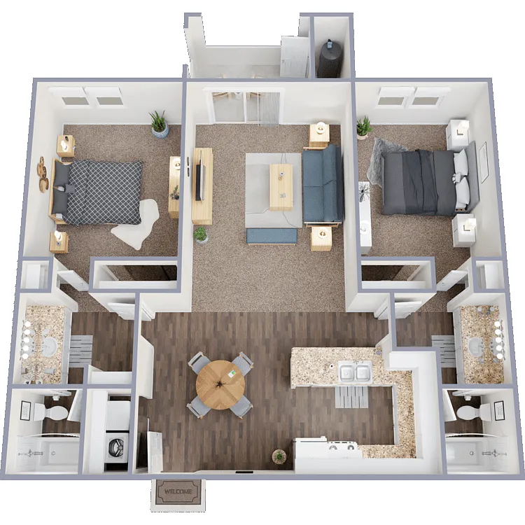 Floor plan 2 Bedroom 2 Bath