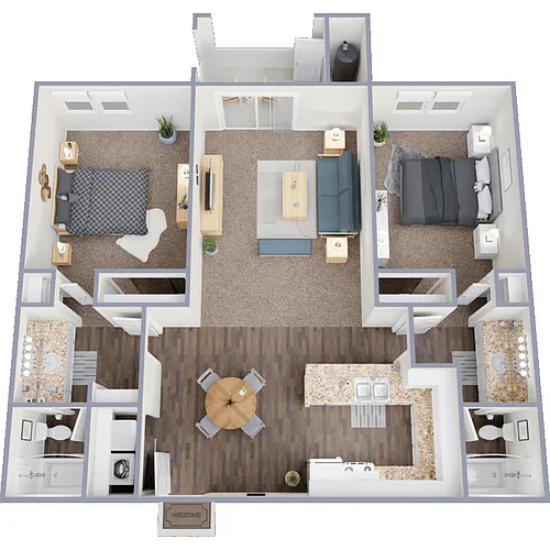 Floor plan 2 Bedroom 2 Bath