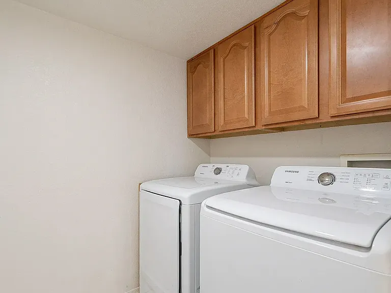 Washer and Dryer plus plenty of storage