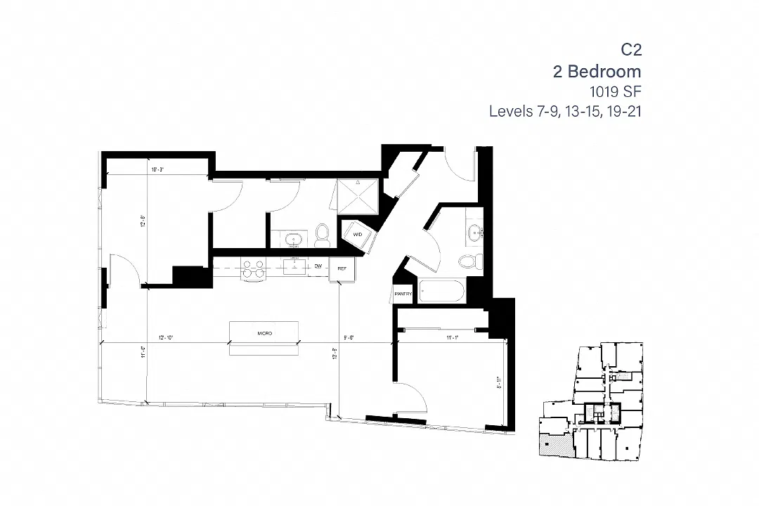 Floor plan C2 2 Bedroom