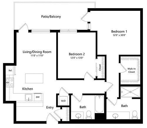 Floor plan 2J-2