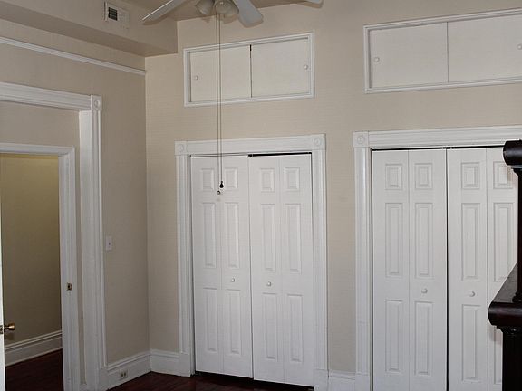 Bedroom #1 Large Closet with additional storage above. Ceiling Fan