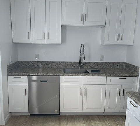 Kitchen sink and stainless steel dishwasher