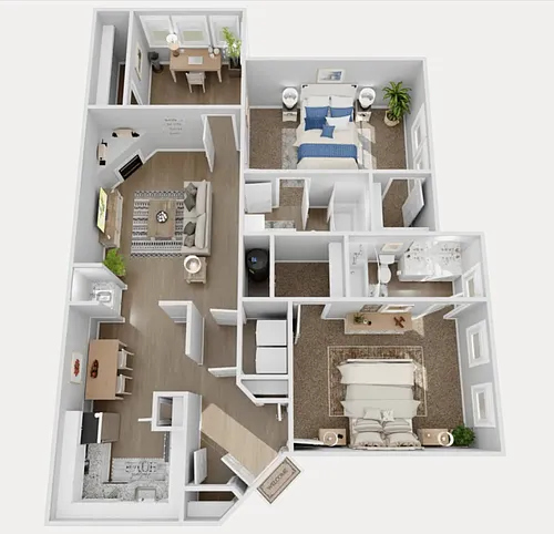 Floor plan 2 Bedroom, 2 Bathroom