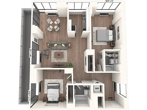 Floor plan B1-223-1261sq-ter