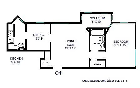 Floor plan One Bedroom 04