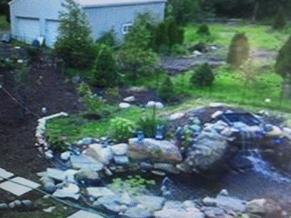 Waterfall pond/pole barn