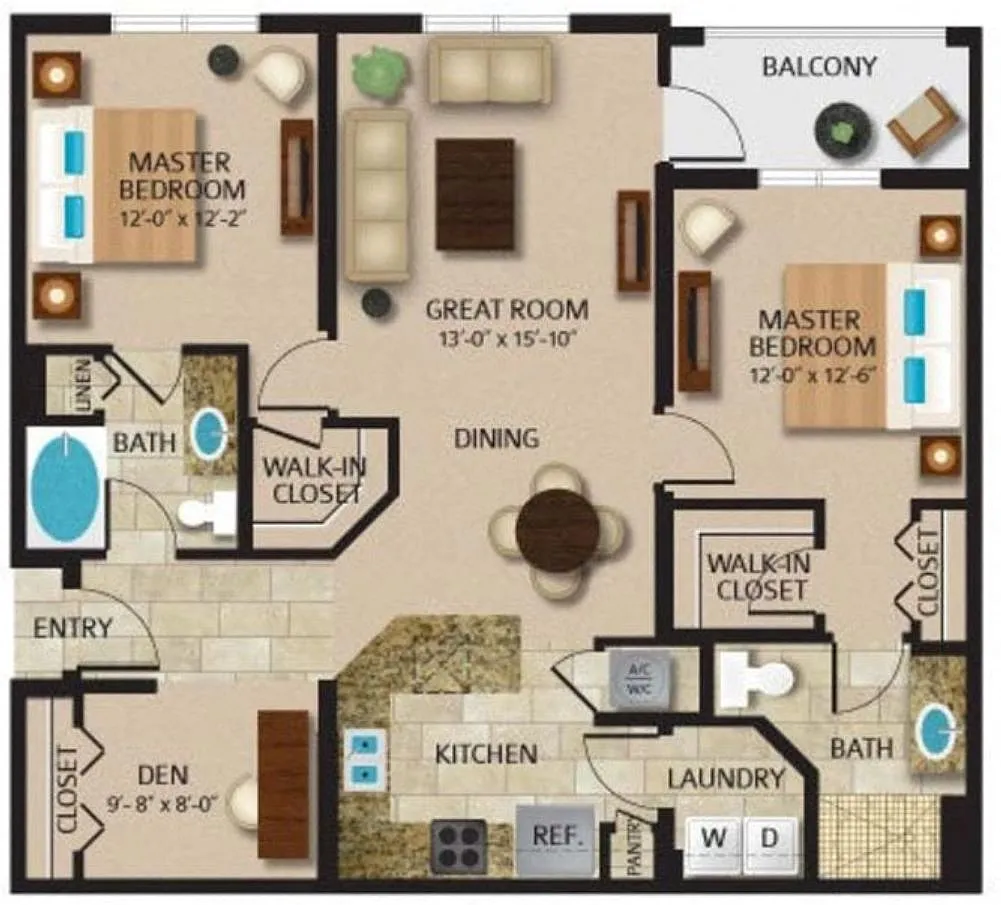 Floor plan Tupelo + Den