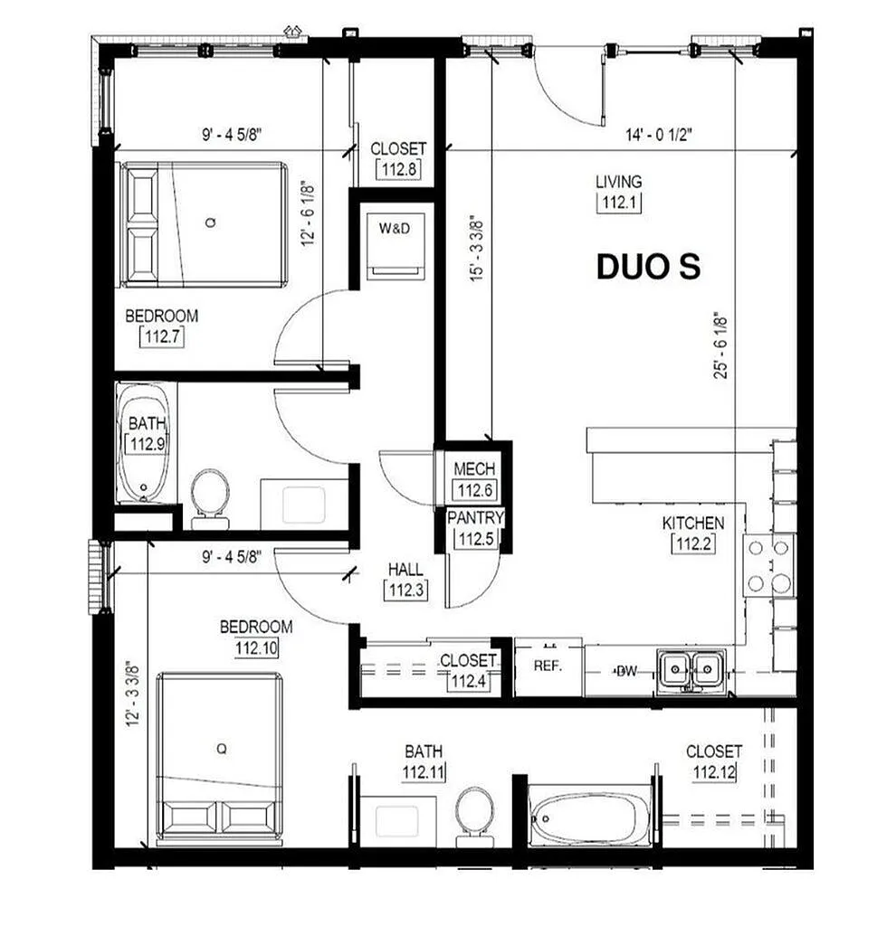 Floor plan Depot - 2 Bedroom Duo S