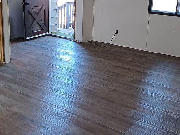 Looking from woodstove to front door