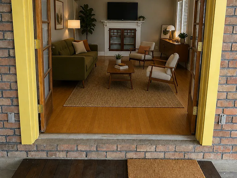 Front family living room Staged with AI
