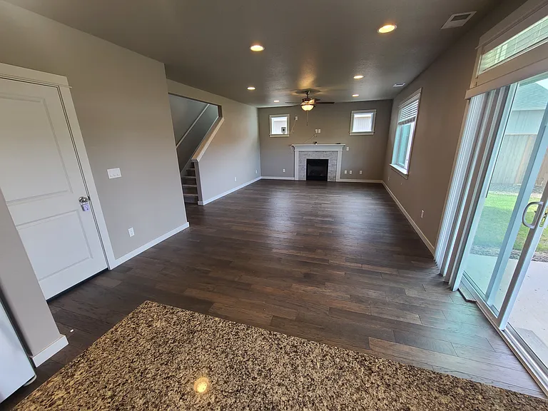 Family room + gas fireplace