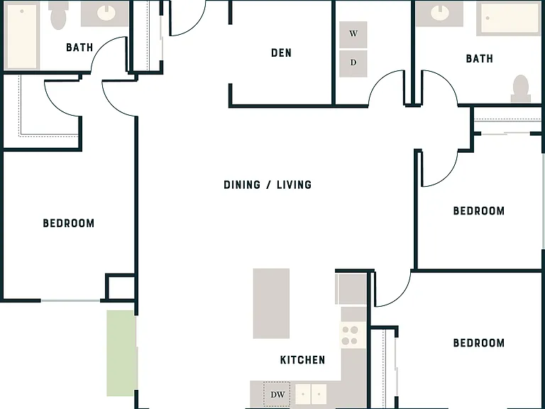 TRSW - 3 Bed, 2 Bath - Apt C w Den TRSW - 3 Bed, 2 Bath - Apt C w Den