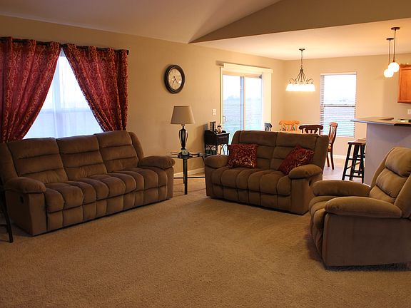 Living room and dining area