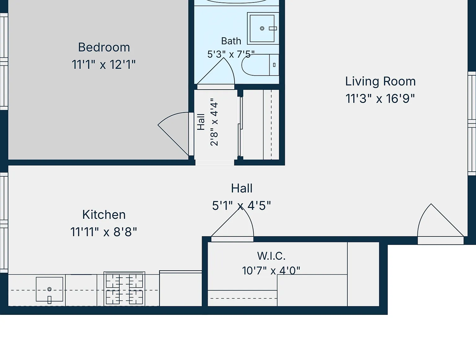 1 bed, 1.0 bath, 500 sqft, $1,800 — Photo 3
