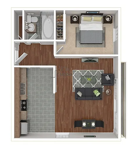 Floor plan Laguna 1x1