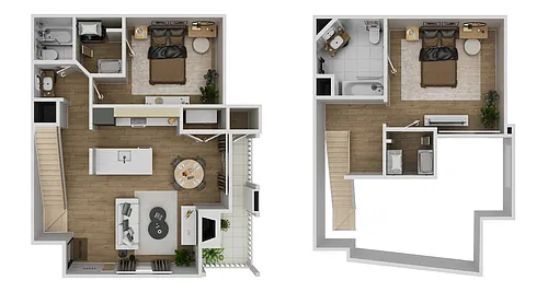Floor plan 2 Bedrooms, 2 Bathrooms B8