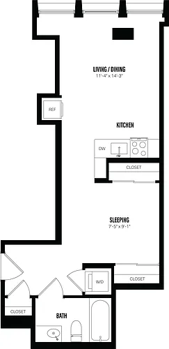 Floor plan Studio-A1