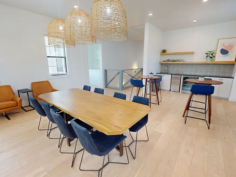 Entertainment kitchen and work from home friendly areas in the clubhouse