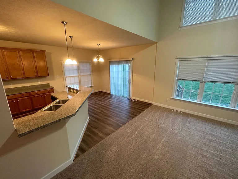 Kitchen open to living room