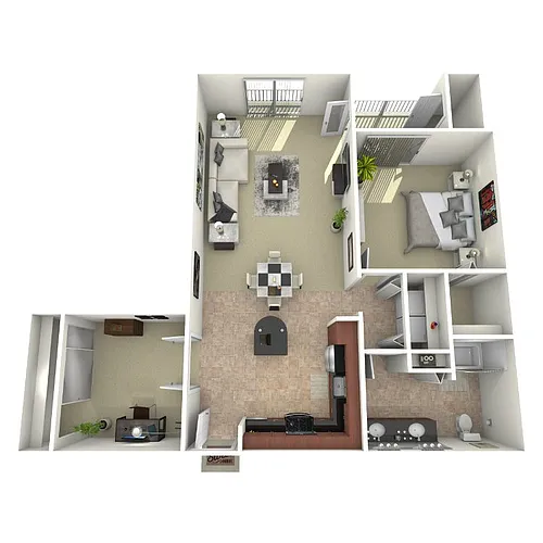 Floor plan 1X1 D