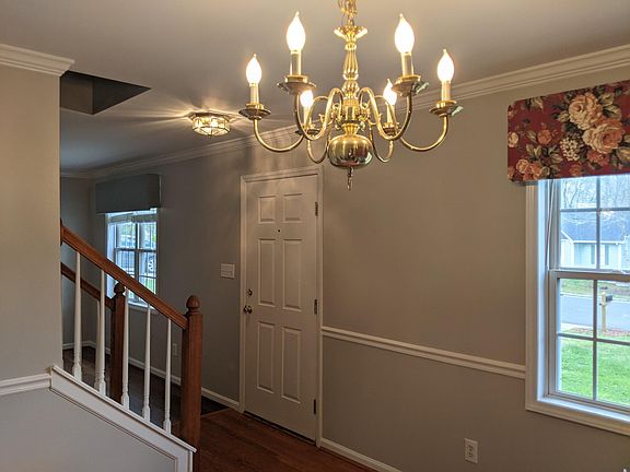 Chandelier in dining room