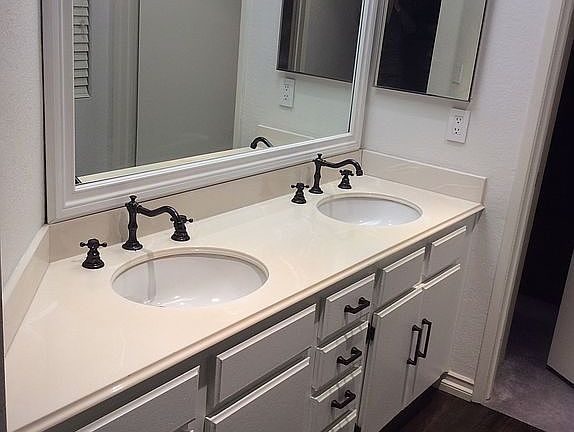 Master bathroom double sink