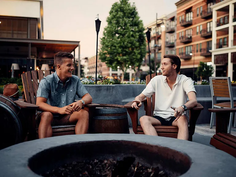 Cozy Fire Pit Area with Outdoor Seating for Residents to Connect
