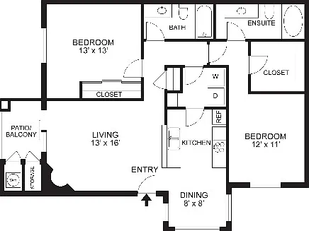Palm | 2Bd2Ba | 1,024SF Palm | 2Bd2Ba | 1,024SF