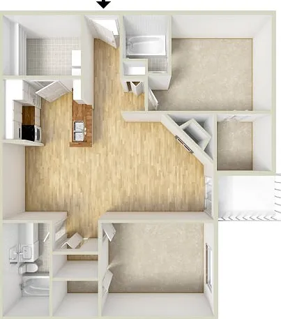 Two bedroom floor plan Two bedroom floor plan