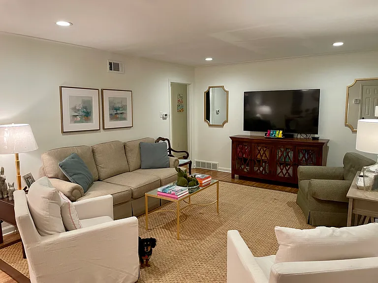Great sized den! Plantation shutters for added privacy