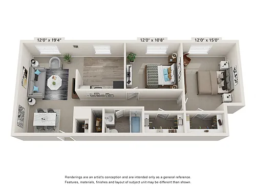 Floor plan 2 Bed 1 Bath Small