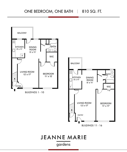 Floor plan Premium One Bedroom One Bathroom