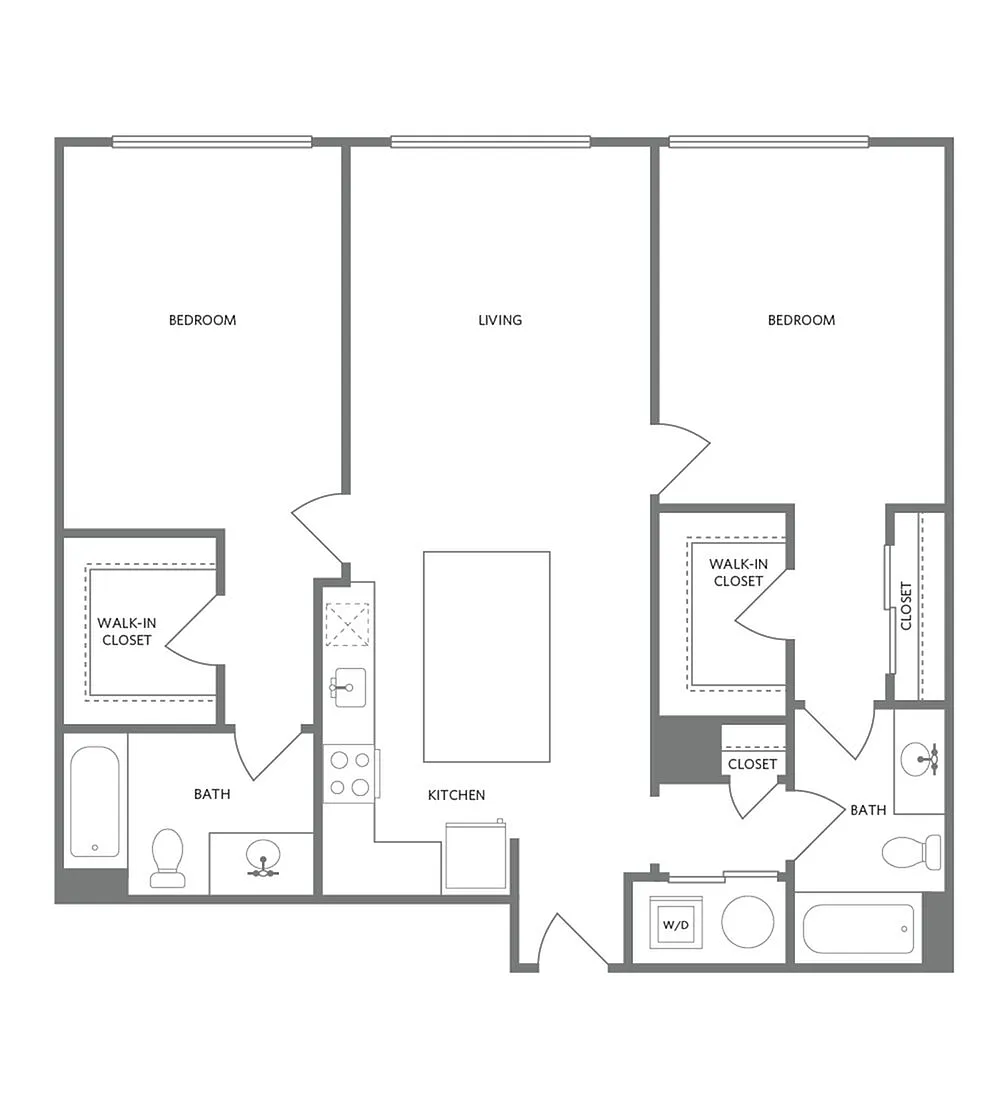 Floor plan D05A - Two Bedroom Two Bath