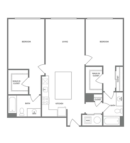Floor plan D05A - Two Bedroom Two Bath